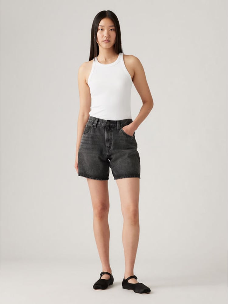 Levi's® Black High Waisted Baggy Denim Shorts - Image 1 of 7 Levi's® Black High Waisted Baggy Denim Shorts - Image 1 of 7