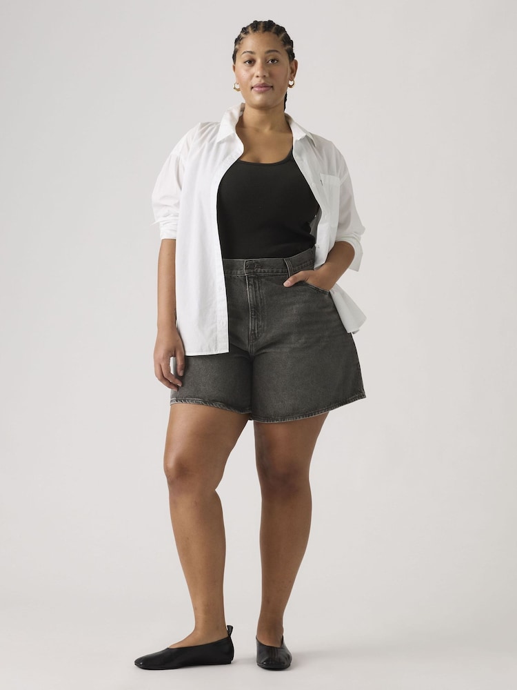 Levi's® Black High Waisted Baggy Denim Shorts - Image 2 of 7 Levi's® Black High Waisted Baggy Denim Shorts - Image 2 of 7