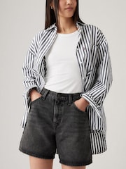 Levi's® Black High Waisted Baggy Denim Shorts - Image 5 of 7