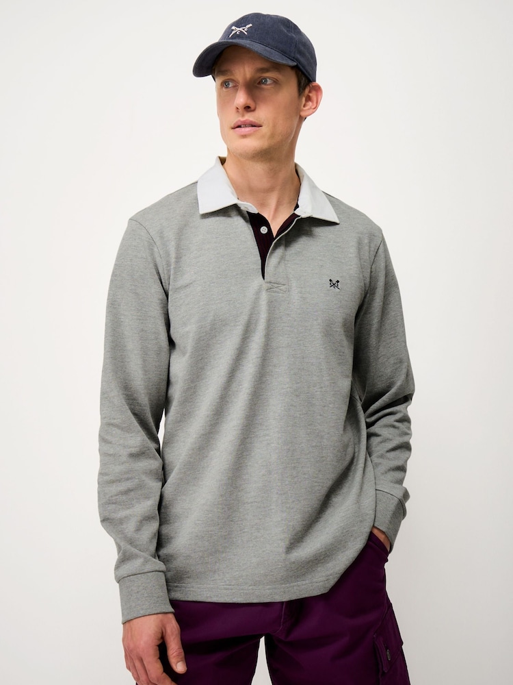 Crew Clothing Stripe Placket Rugby Shirt - Imagen 1 de 5