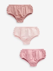 Pink Baby 100% Cotton Knickers 3 Pack (0mths-2yrs) - Image 1 of 6
