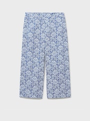 Crew Clothing Blue Cropped Wide-Leg Viscose-TENCEL™ Trousers - Image 5 of 5