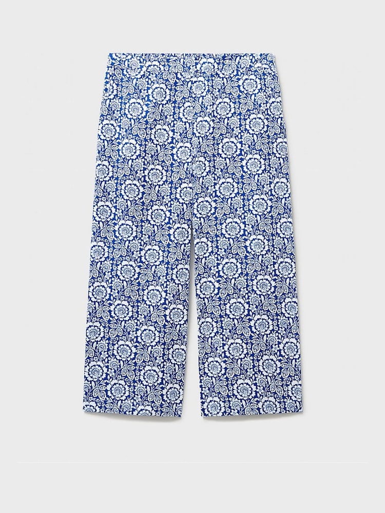Crew Clothing Blue Cropped Wide-Leg Viscose-TENCEL™ Trousers - Image 5 of 5 Crew Clothing Blue Cropped Wide-Leg Viscose-TENCEL™ Trousers - Image 5 of 5