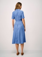 Crew Clothing Blue Fearne Darted Denim Dress - Image 2 of 5