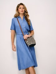 Crew Clothing Blue Fearne Darted Denim Dress - Image 3 of 5