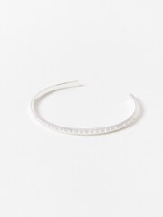 Oliver Bonas Silver Plated Ray Textured Cuff Bracelet - Image 1 of 4