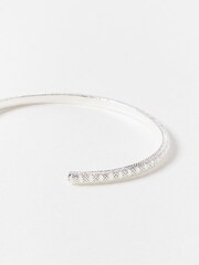 Oliver Bonas Silver Plated Ray Textured Cuff Bracelet - Image 3 of 4