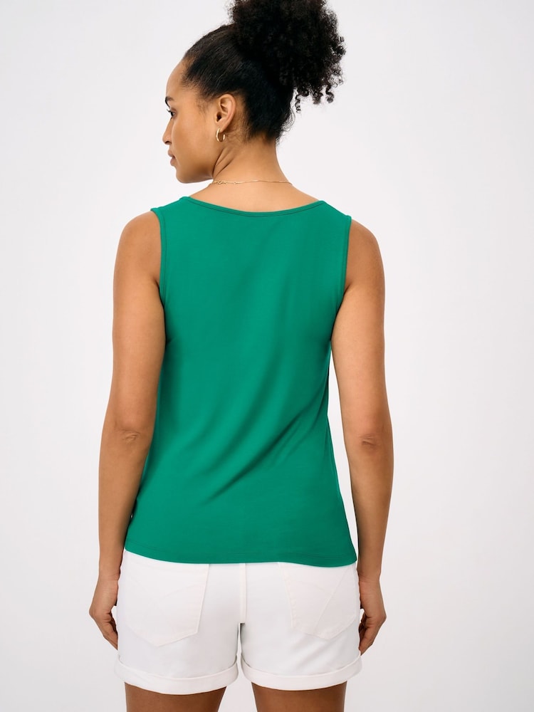 Crew Clothing Green Scooped Modal Vest - Image 2 of 5 Crew Clothing Green Scooped Modal Vest - Image 2 of 5