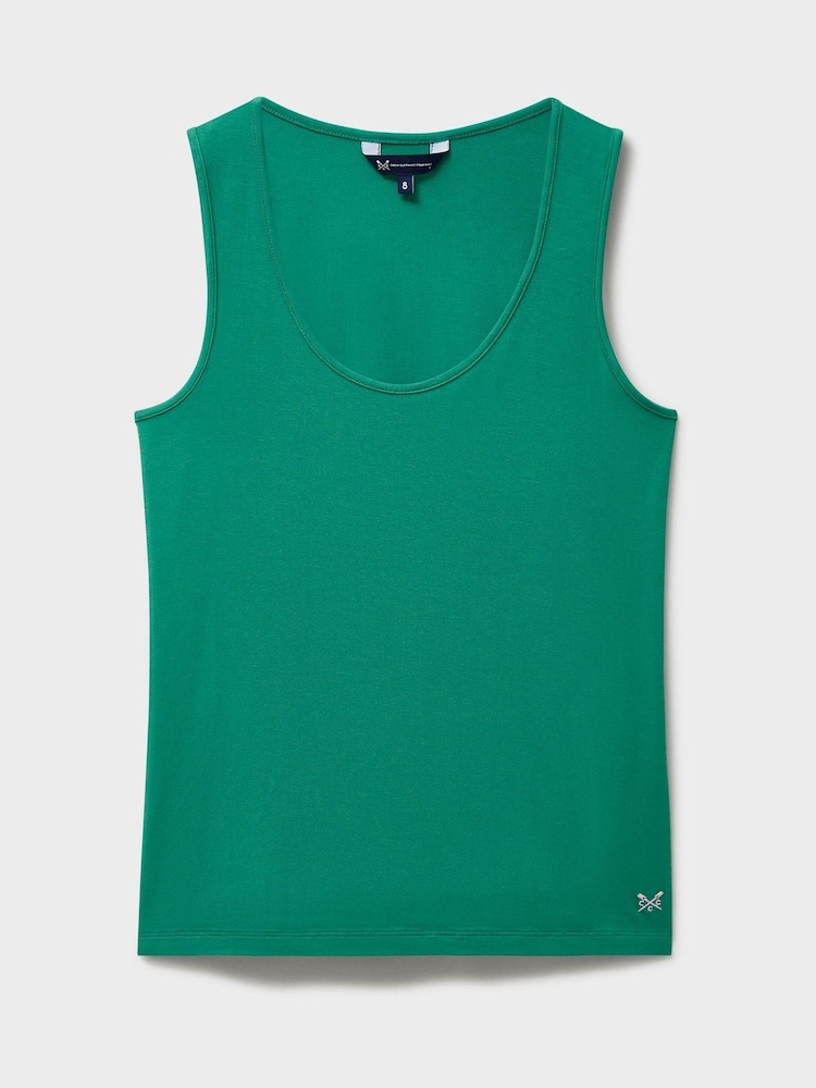 Crew Clothing Green Scooped Modal Vest - Image 5 of 5 Crew Clothing Green Scooped Modal Vest - Image 5 of 5
