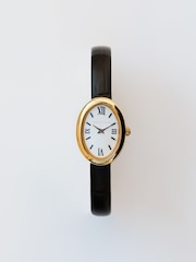 Carrie Elizabeth Gold Tone Elodie Dainty Vintage Leather Watch - Image 1 of 5