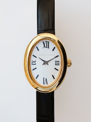 Carrie Elizabeth Gold Tone Elodie Dainty Vintage Leather Watch - Image 4 of 5