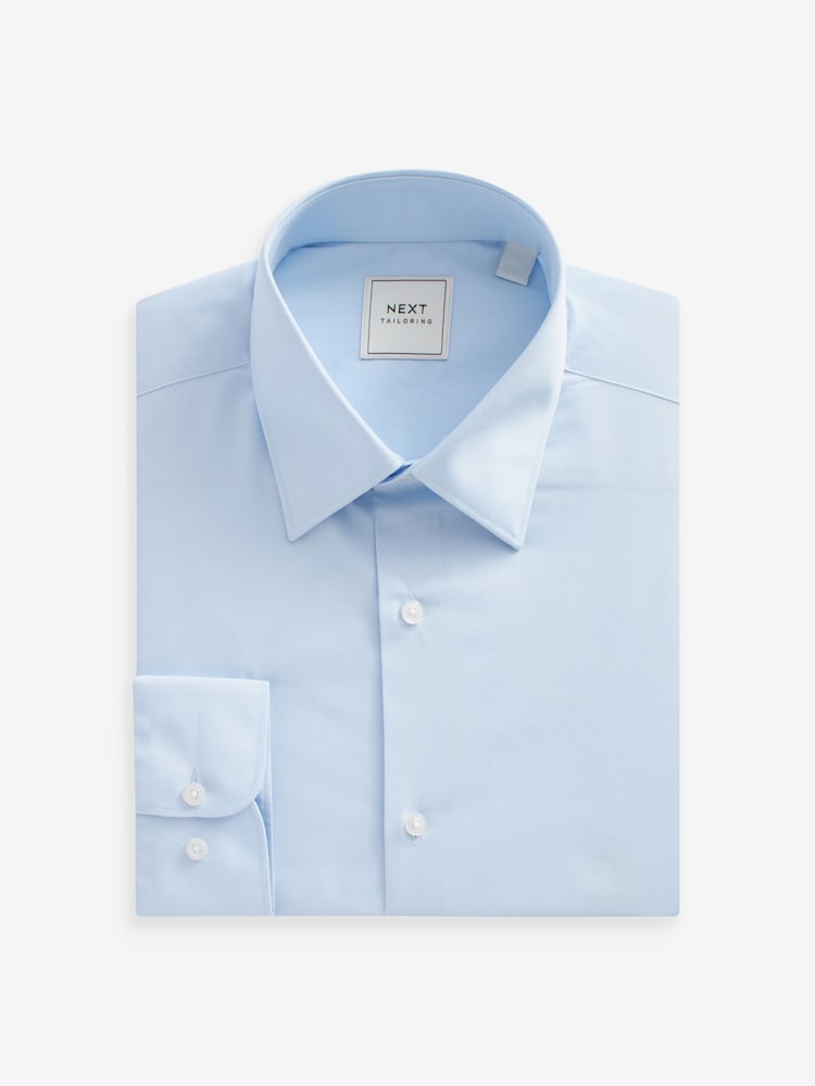 Blue Regular Fit 2 pack Easy Care Long Sleeve Single Cuff Shirts - Image 2 of 6