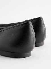 Black Forever Comfort® Round Toe Leather Ballerina Shoes - Image 3 of 5