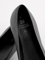 Black Forever Comfort® Round Toe Leather Ballerina Shoes - Image 4 of 5