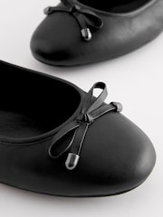 Black Forever Comfort® Round Toe Leather Ballerina Shoes - Image 5 of 5