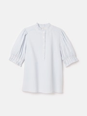 Joules Elle Blue & White Striped Frill Blouse - Image 7 of 7