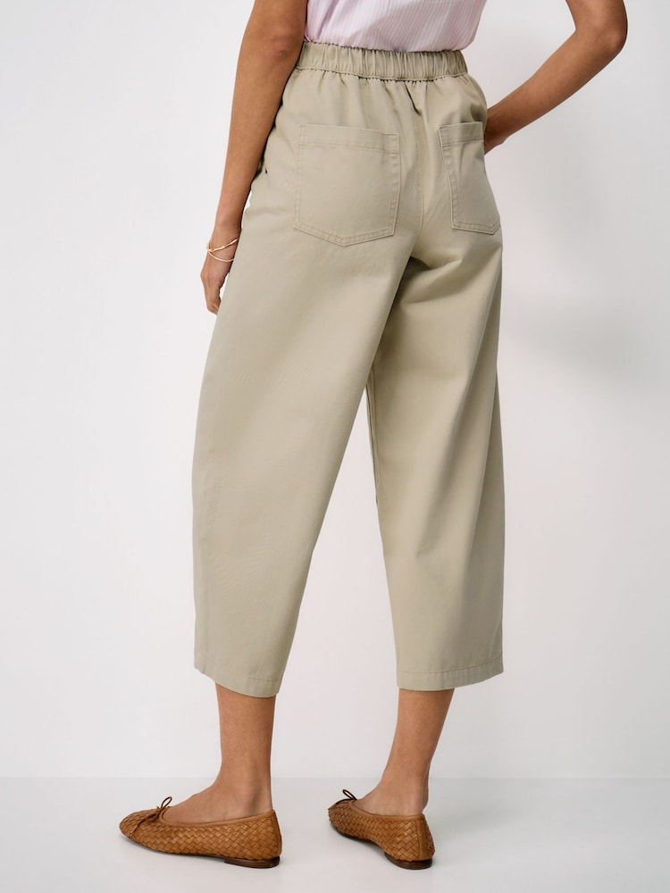 Crew Clothing Natural Casual Cotton Barrel-Fit Chino Trousers - Image 2 of 5