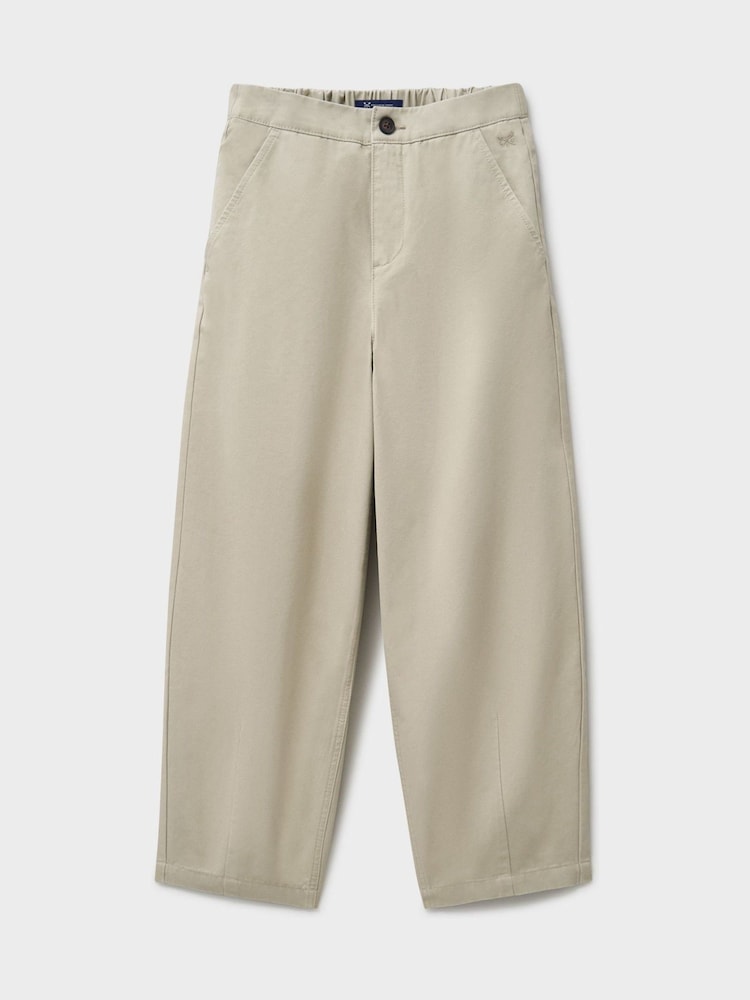 Crew Clothing Natural Casual Cotton Barrel-Fit Chino Trousers - Image 5 of 5