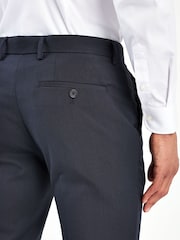 Navy Blue Tailored Fit Stretch Smart Trousers - Image 3 of 4