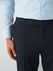 Navy Blue Tailored Fit Stretch Smart Trousers - Image 6 of 7