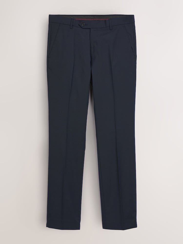 Navy Blue Tailored Fit Stretch Smart Trousers - Image 7 of 7 Navy Blue Tailored Fit Stretch Smart Trousers - Image 7 of 7