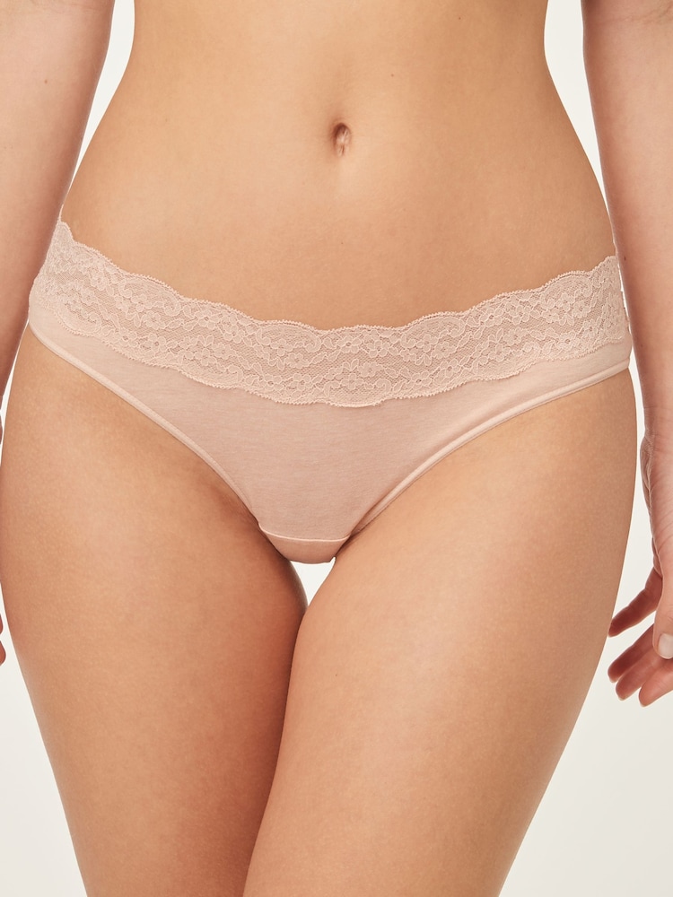 Grey Marl/Pink/Plum High Leg Lace Knickers 4 Pack - Image 6 of 13
