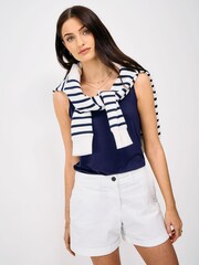 Crew Clothing Blue Scooped Modal Vest - Image 1 of 5