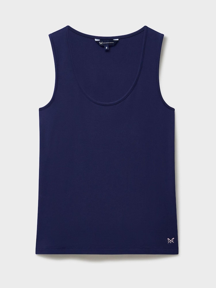 Crew Clothing Blue Scooped Modal Vest - Image 5 of 5 Crew Clothing Blue Scooped Modal Vest - Image 5 of 5