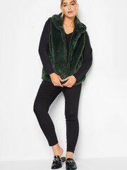 M&Co Green Plush Faux Fur Gilet - Image 4 of 5