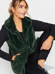 M&Co Green Plush Faux Fur Gilet - Image 5 of 5