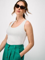 Crew Clothing White Scooped Modal Vest - Image 1 of 5