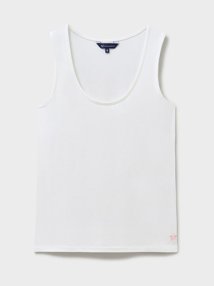 Crew Clothing White Scooped Modal Vest - Image 5 of 5 Crew Clothing White Scooped Modal Vest - Image 5 of 5