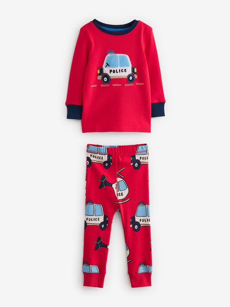 Red/Blue Emergency Vehicles 3 Pack Snuggle Pyjamas (9mths-8yrs) - Image 5 of 15