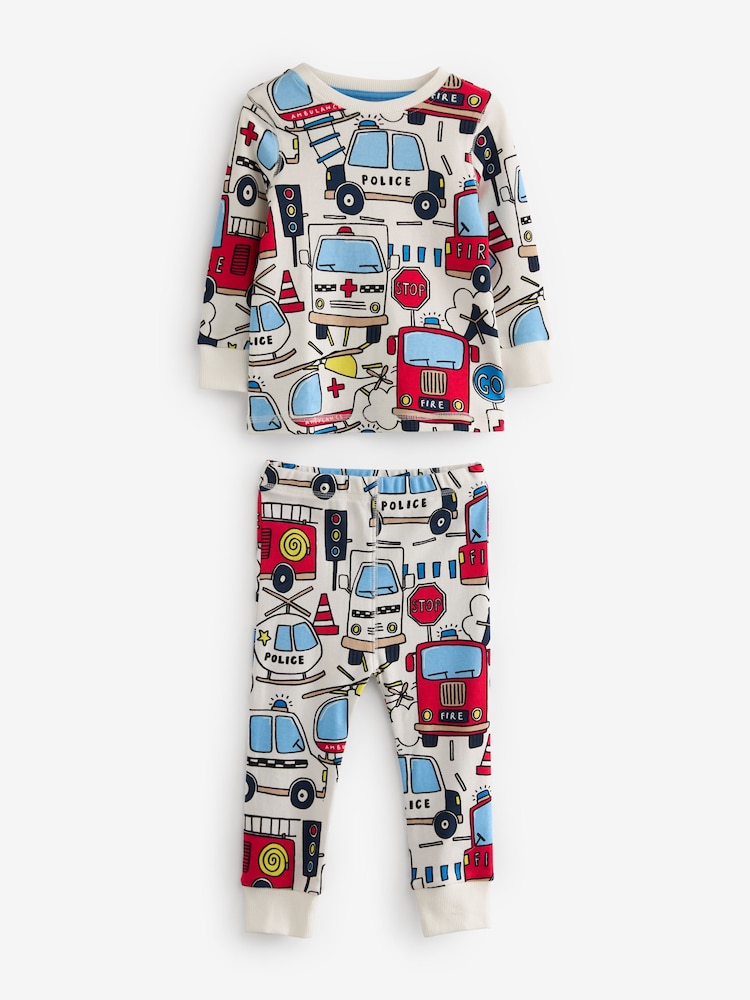 Red/Blue Emergency Vehicles 3 Pack Snuggle Pyjamas (9mths-8yrs) - Image 6 of 15