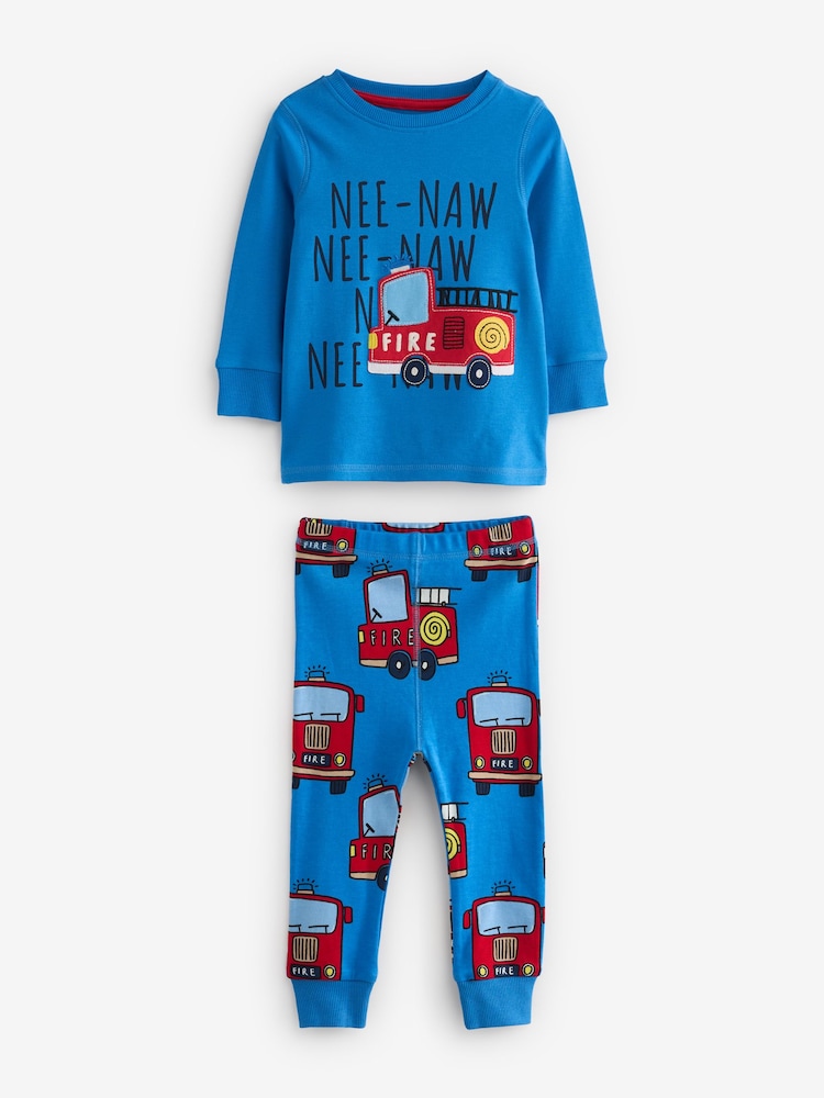 Red/Blue Emergency Vehicles 3 Pack Snuggle Pyjamas (9mths-8yrs) - Image 7 of 15