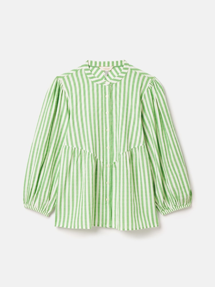 Joules Rowan Green/White Gathered Sleeve Blouse - Image 7 of 7 Joules Rowan Green/White Gathered Sleeve Blouse - Image 7 of 7
