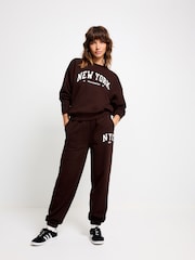 Chocolate Brown New York City Graphic Jogger - Image 2 of 7