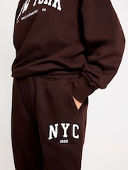 Chocolate Brown New York City Graphic Jogger - Image 5 of 7
