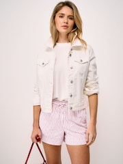 Crew Clothing Red Cotton Seersucker Shorts - Image 1 of 5
