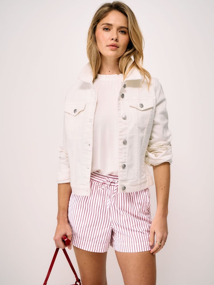 Crew Clothing Red Cotton Seersucker Shorts - Image 1 of 5 Crew Clothing Red Cotton Seersucker Shorts - Image 1 of 5