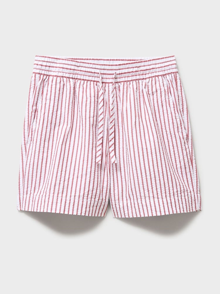 Crew Clothing Red Cotton Seersucker Shorts - Image 5 of 5 Crew Clothing Red Cotton Seersucker Shorts - Image 5 of 5