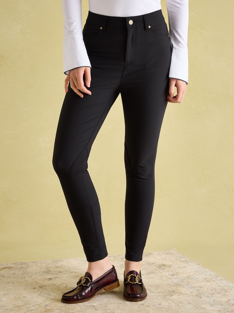 Joules Ember Black Skinny Fit Jodhpurs - Image 1 of 6