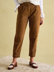 Joules Calla Tan Brown Corduroy Tapered Trousers - Image 1 of 7