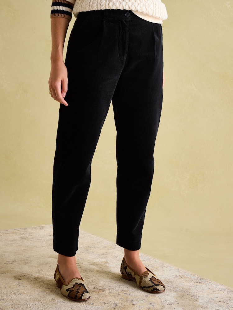 Joules Calla Navy Corduroy Tapered Trousers - Image 1 of 6