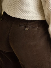 Joules Calla Dark Brown Corduroy Tapered Trousers - Image 4 of 6