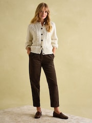 Joules Calla Dark Brown Corduroy Tapered Trousers - Image 5 of 6