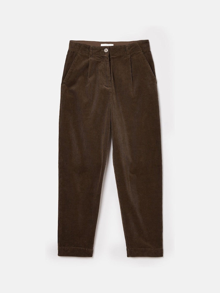Joules Calla Dark Brown Corduroy Tapered Trousers - Image 6 of 6 Joules Calla Dark Brown Corduroy Tapered Trousers - Image 6 of 6