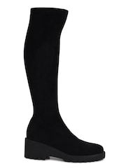 Linzi Kortina Hohe Stiefel aus Veloursleder mit Keilabsatz, Braun - Bild 2 von 5