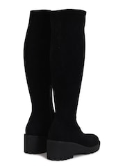 Linzi Kortina Hohe Stiefel aus Veloursleder mit Keilabsatz, Braun - Bild 5 von 5