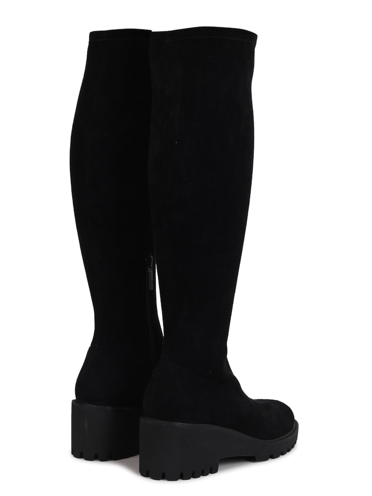 Linzi Kortina Hohe Stiefel aus Veloursleder mit Keilabsatz, Braun - Bild 5 von 5 Linzi Kortina Hohe Stiefel aus Veloursleder mit Keilabsatz, Braun - Bild 5 von 5